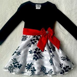 Rare Editions girls black and white dress